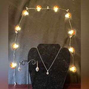 Sterling Silver & Mystic Topaz Necklace & Earring Set